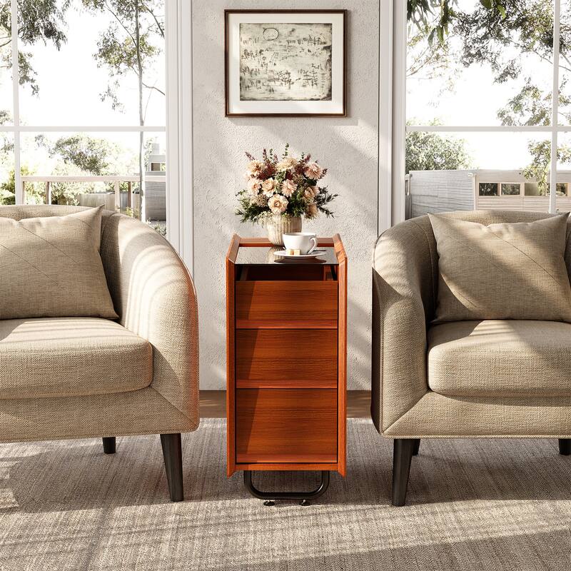 3-drawer Nightstand Bedside Table with Storage Drawers