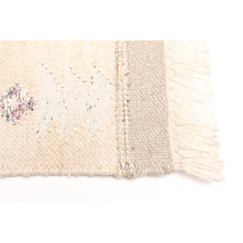 ECARPETGALLERY Flat-Weave Ankara FW Tan Wool Kilim - 5'2 x 7'11