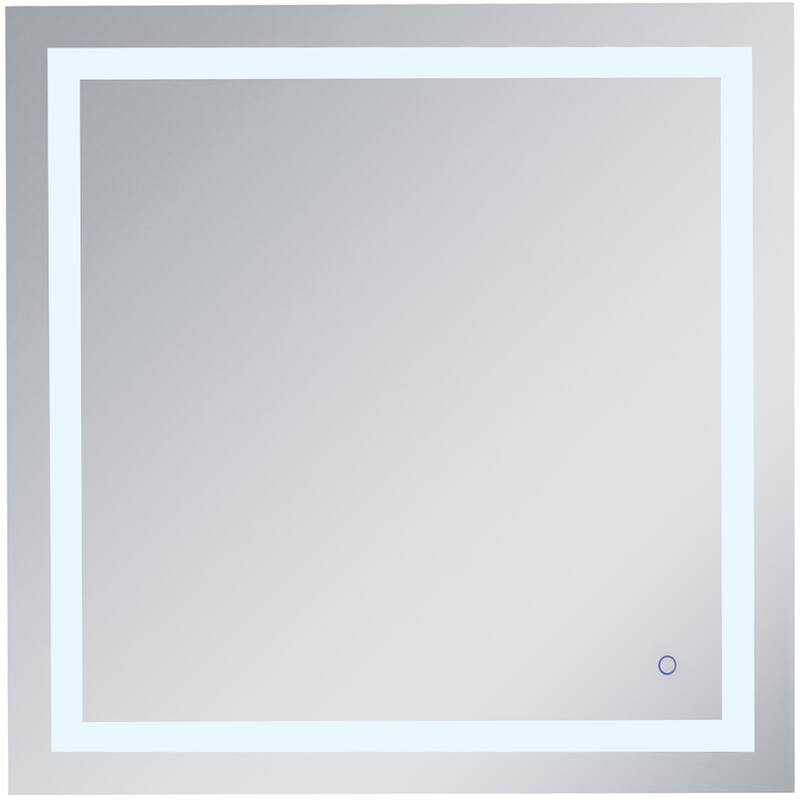 Elegant Lighting Helios 36" Square Frameless Wall Mounted Lighted - Silver
