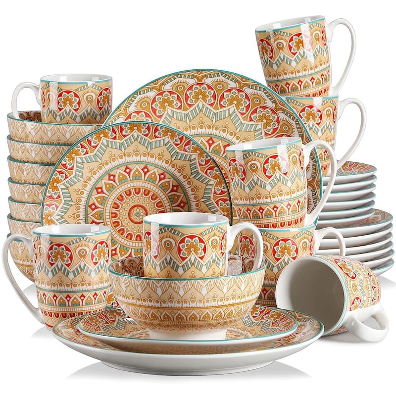 vancasso Mandala Bohemian Porcelain Dinnerware Set (Service for 4)