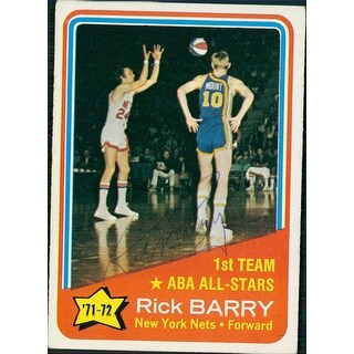 Shop Signed Barry Rick New York Nets 1972 Topps Basketball Card In