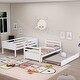 preview thumbnail 14 of 19, Twin over Twin Bunk Bed with Retractable Down Bed & Trundle Bed