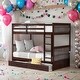 preview thumbnail 2 of 16, American Classic Traditional Style Twin-Over-Twin Bunk Bed with Ladders and Two Storage Drawers