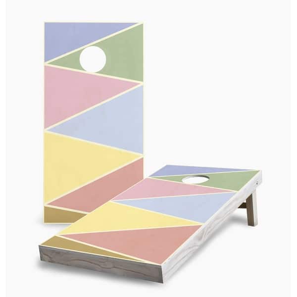 slide 2 of 7, Color Triangles Cornhole Game (Choose Wraps or Boards) 2x4 Boards (24" x 48") - Include ALL Accessories