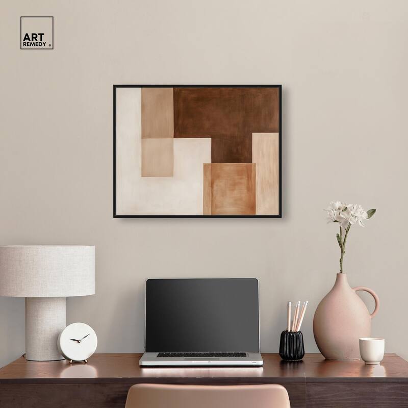 Cream and Brown Panels II Canvas by Art Remedy