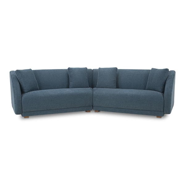 slide 2 of 6, NADAAL STUDIOS Solace, 2-Piece Modular Sectional, Angled Sides - 128"W x34.29"D x31.5"H Deep Blue