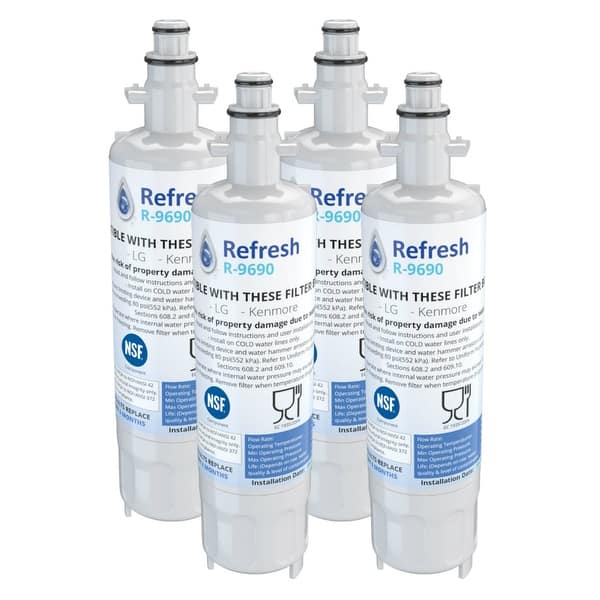 Shop Replacement Water Filter For Lg Lfxc24726s Refrigerator Water Filter By Refresh 4 Pack White Free Shipping Today Overstock 21461380