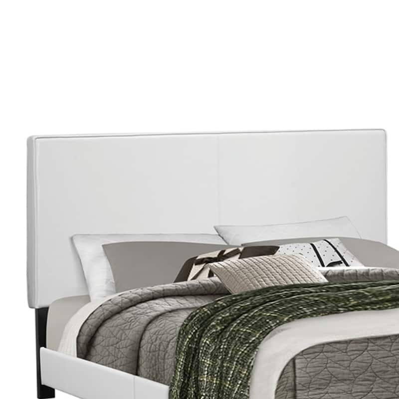 Leatherette Upholstered Platform Bed in White