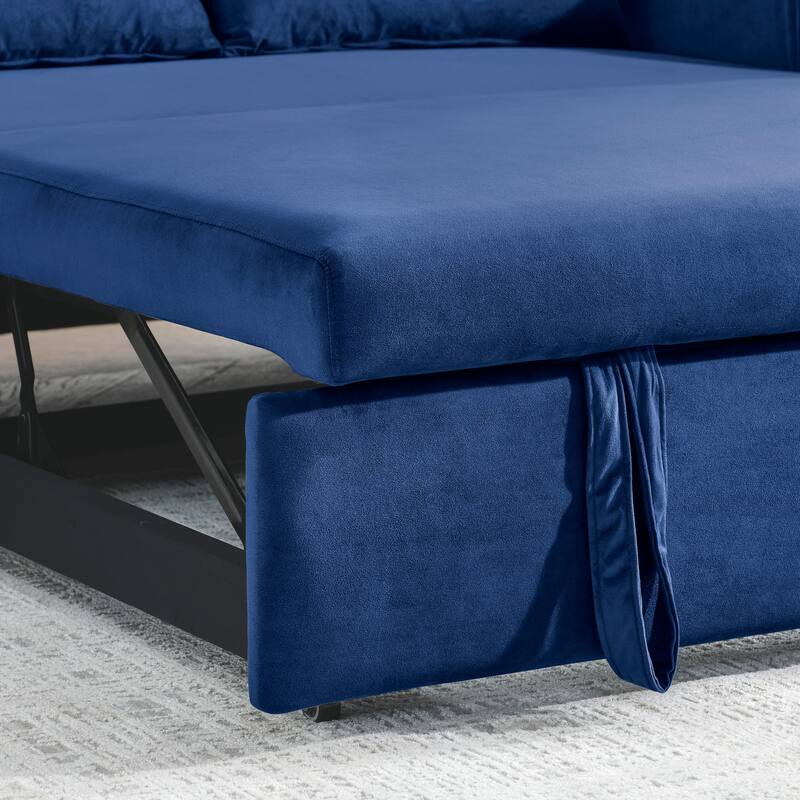 Multifunctional Pull-Out Sofa Bed, Convertible Sleeper Sofa Bed with Storage Bag, Upholstered Armsofa for Bedroom