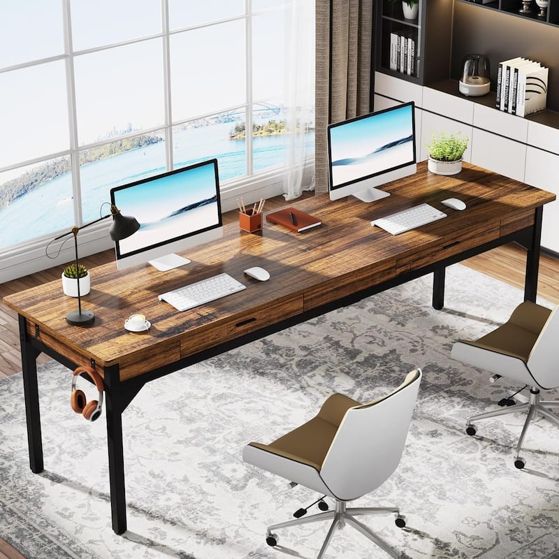 78.7 Inches Two Person Desk Large Executive Office Desk