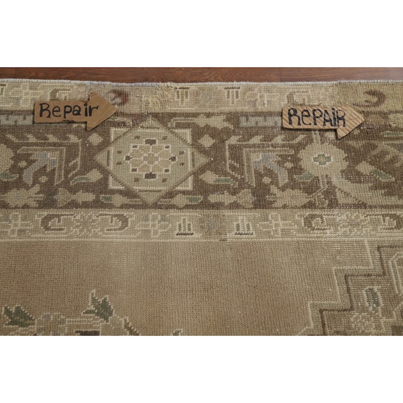 Geometric Tabriz Vintage Persian Rug Handmade Traditional Wool Carpet - 9'5" x 13'0"