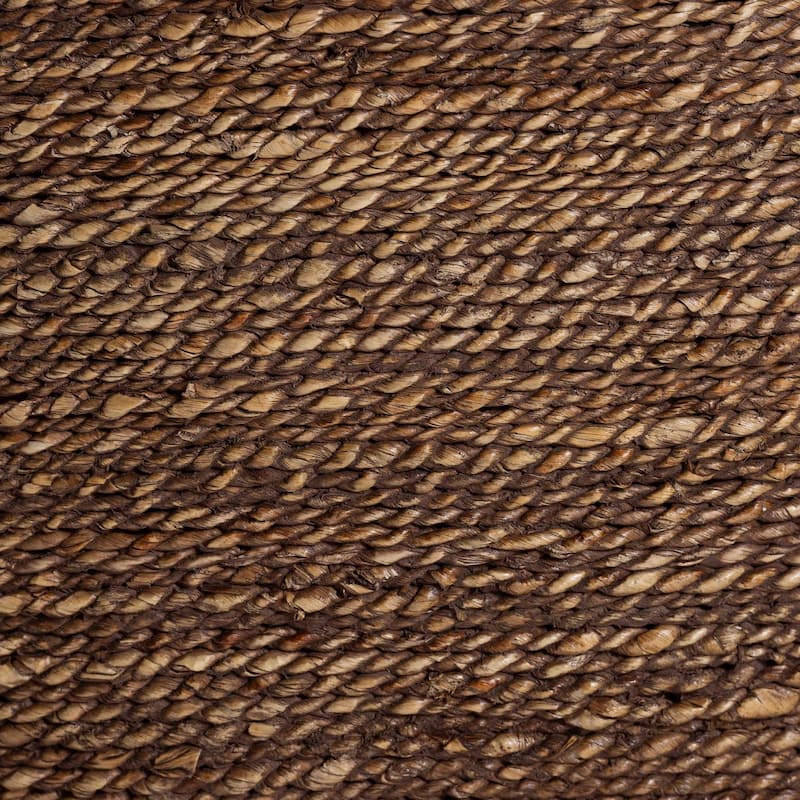 Jasper Seagrass Counter Stool with Mahogany Wood Frame - Coastal Seating with Woven Wingback and Cushioned Seat for Kitchen