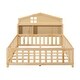 preview thumbnail 7 of 12, Full-Size Montessori Floor Bed with Bookcase, Blackboards and Guardrails, Solid Wood Platform Bed with Storage Headboard