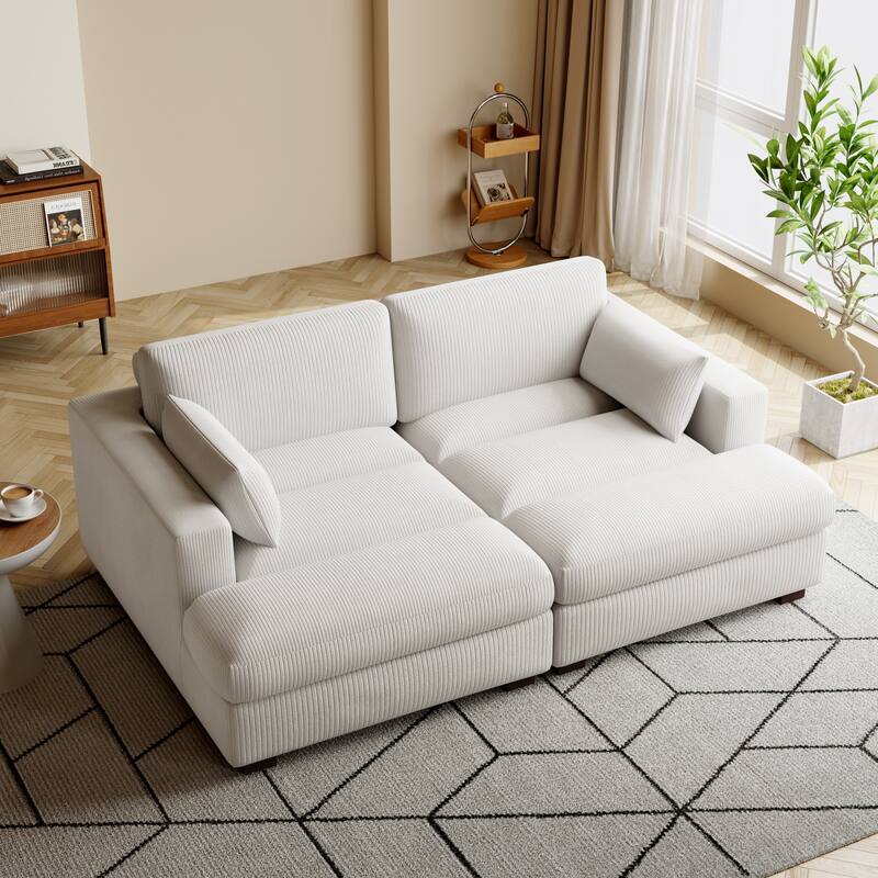 Navaeh Corduroy Modular Sectional Sofa Large Couch Sleeper Chaise