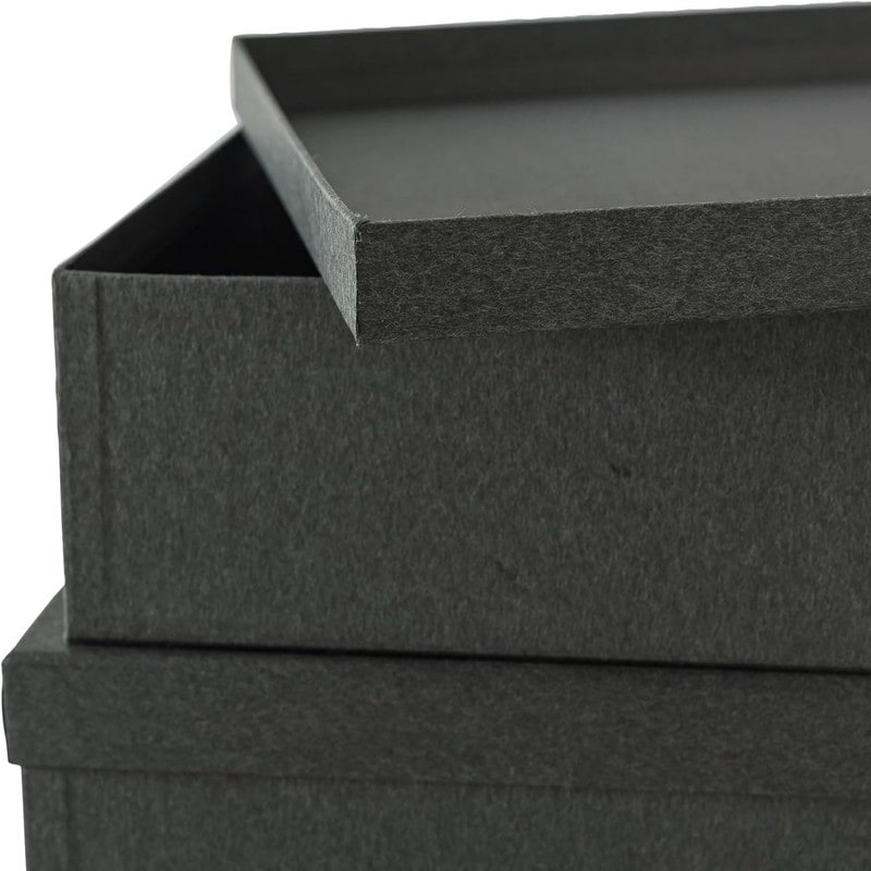 Black Kraft Paper Boxes for Storage - Set of 3