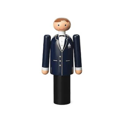 Kay Bojesen Groom, Blue/Black/White - H: 4.7"
