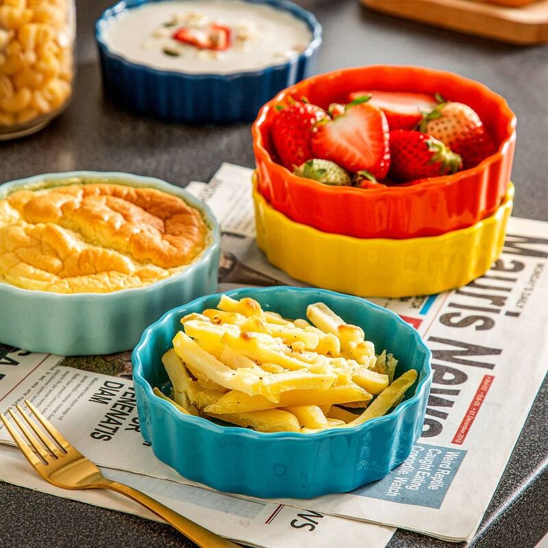 LOVECASA 6 oz Porcelain Mini Ramekins (Set of 6)