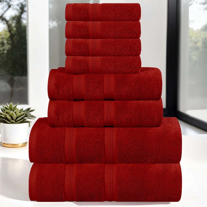 Superior Smart Dry Zero Twist Cotton 8-Piece Assorted Towel Set