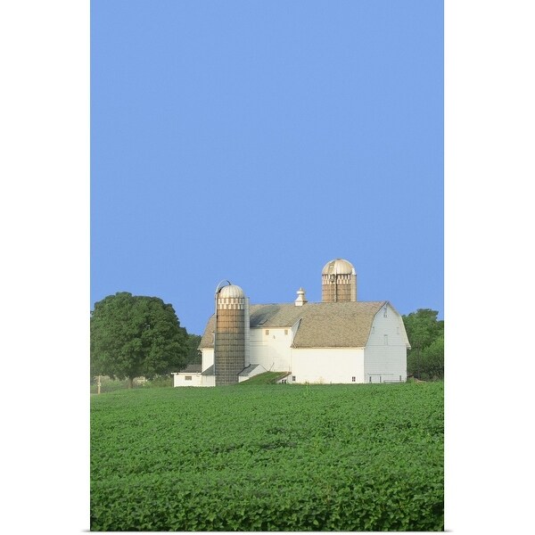 "USA, Illinois, Building in a farm" Poster Print