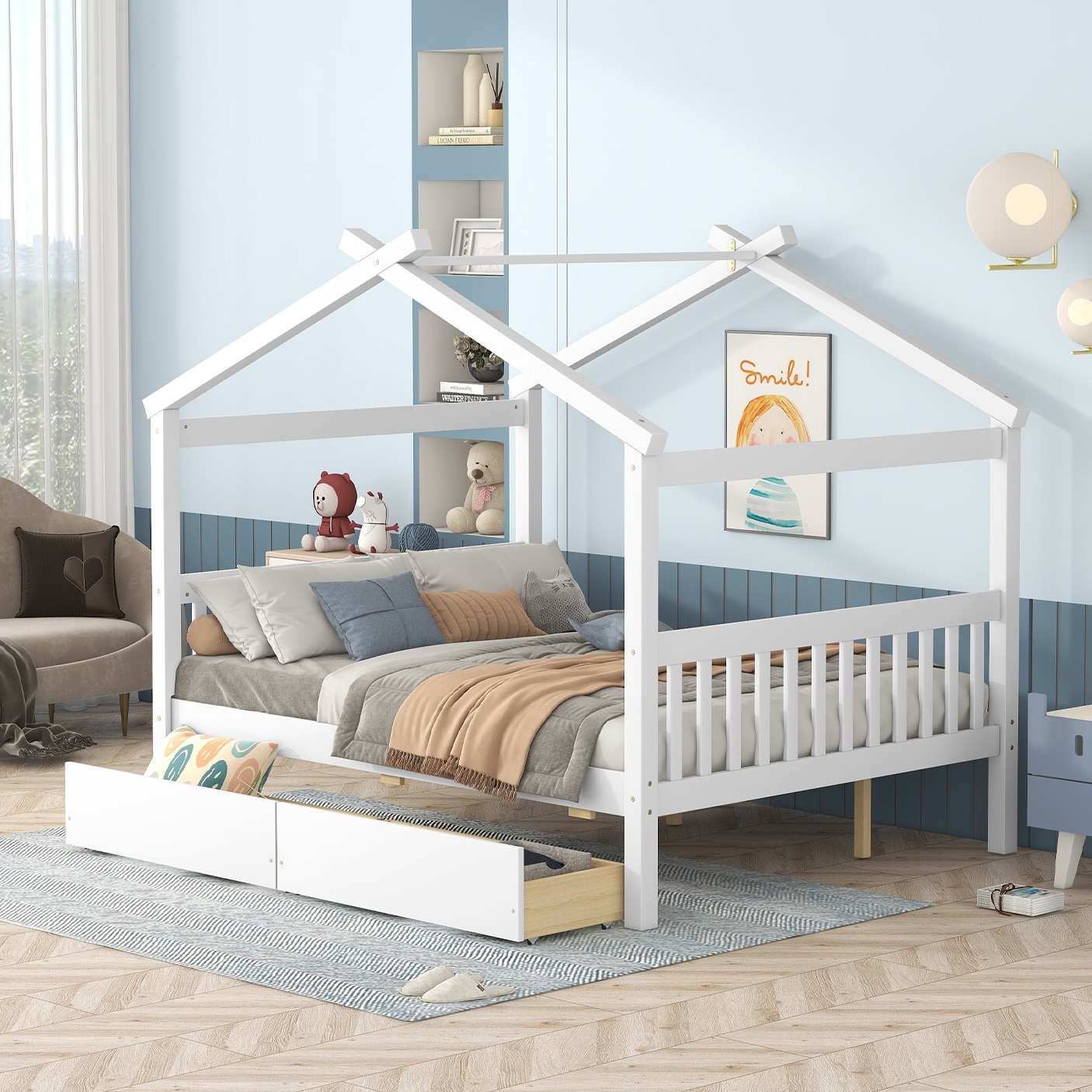 Tent bed with storage top