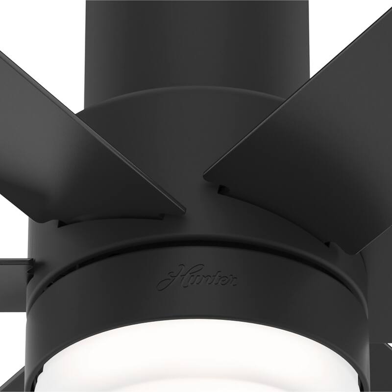 Hunter Mathers Low Profile Ceiling Fan with LED Light, Handheld Remote Modern Contemporary, Transitional