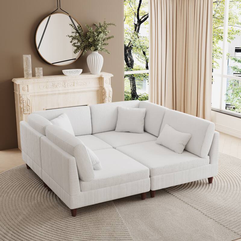 Multi-Combination Couch Modular Corduroy Sectional Sofa