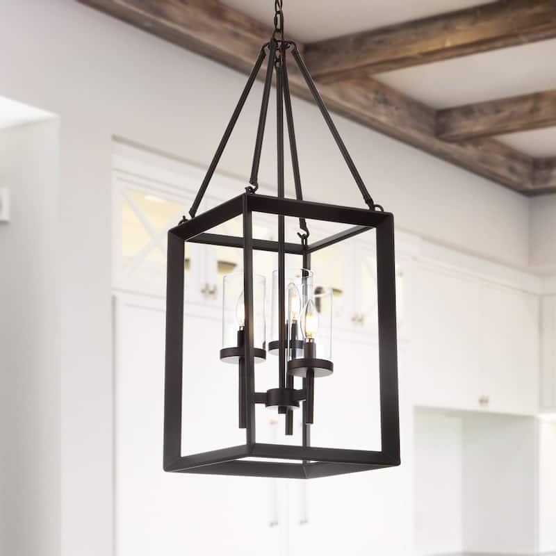 Gloria 12" 3-light Metal/Glass LED Pendant, Oil Rubbed Bronze by JONATHAN Y