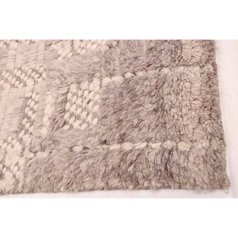 ECARPETGALLERY Hand-knotted Looma Light Grey Wool Rug - 7'10 x 9'11