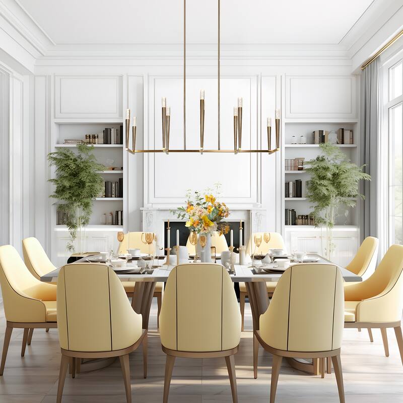 Modern Gold LED 10-Light Chandeliers 43.3 in. Large Island Lights for Kitchen Island