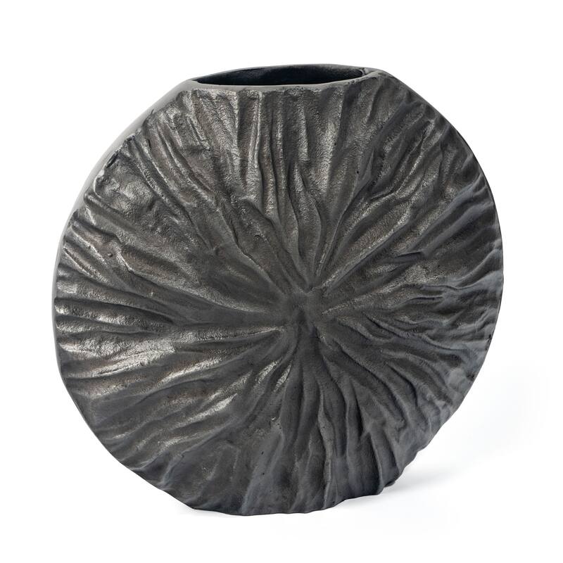 10" Gray Abstract Aluminum Table Vase - 11
