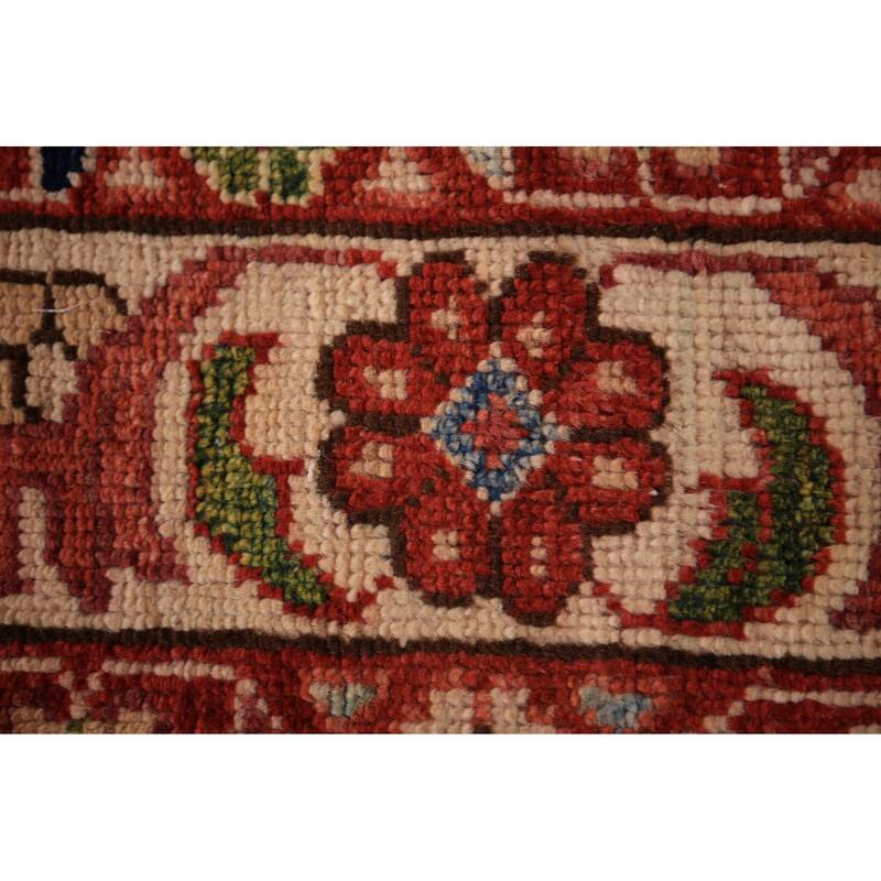 Tribal Geometric Yalameh Vegetable Dye Rug Hand-Knotted Wool Carpet - 9'0" x 11'6"