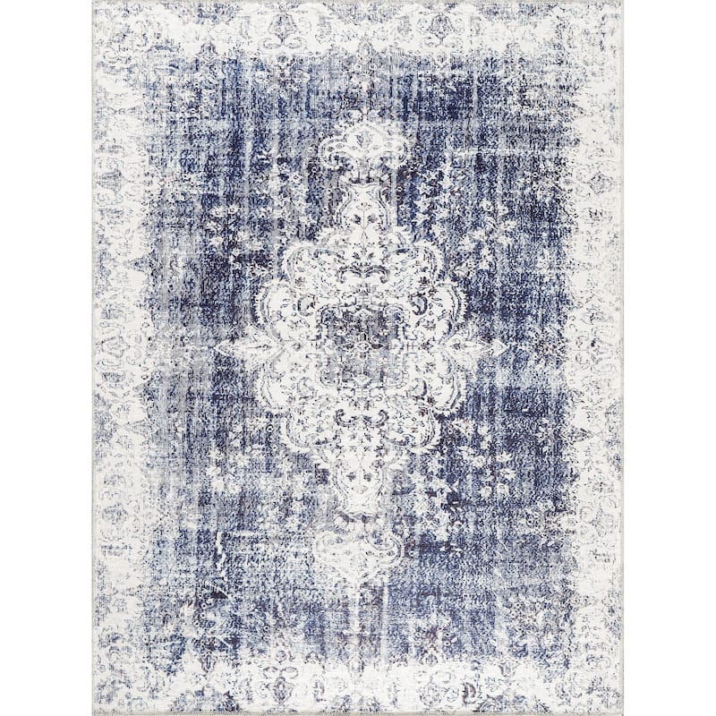 Vintage Medallion Machine Washable Non Slip Area Rugs for Living Room Bedroom Kitchen