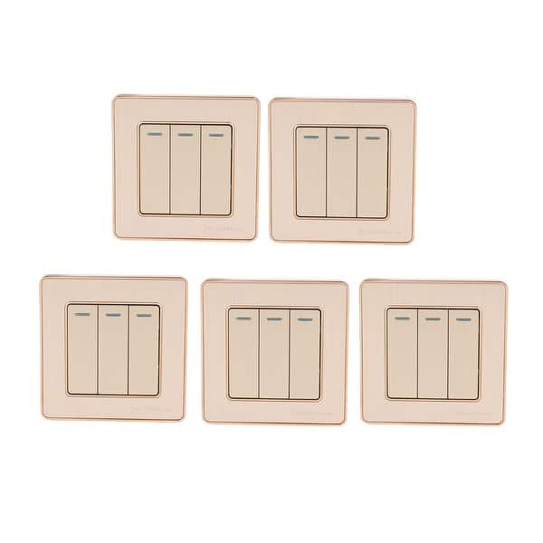 Shop 5pcs On Off Press Button 3 Gang 2 Way Wall Switch Hotel