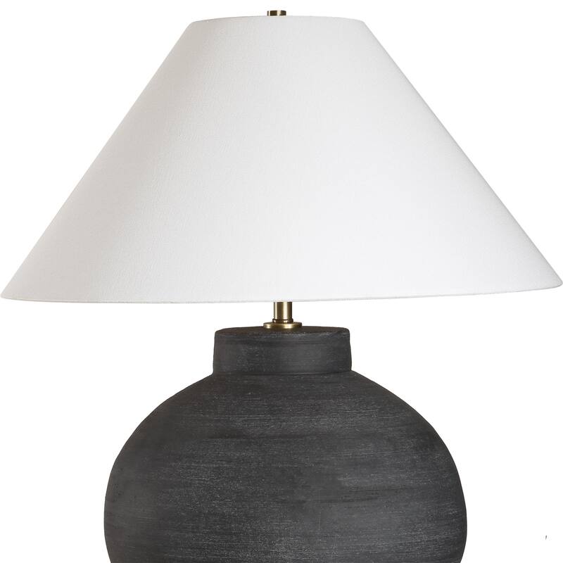 Rustic Charcoal Table Lamp with Tapered Shade - 25.5"
