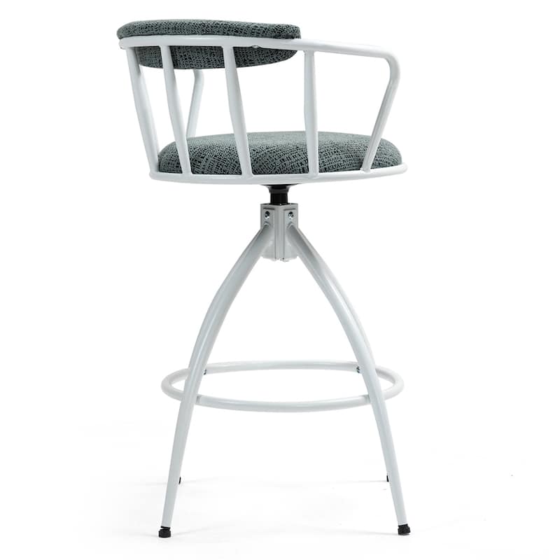 26'' Swivel Counter Height Bar Stool,Fabric Seat w/Metal Frame,2 PCS