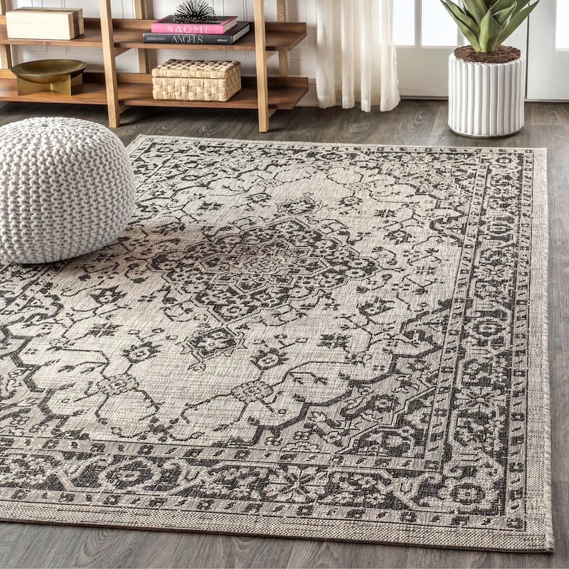 JONATHAN Y Palazzo Boho Medallion Textured Weave Indoor/Outdoor Area Rug