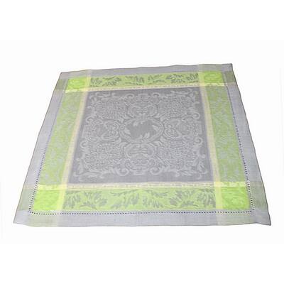 French Home Linen Set of 6 Arboretum Napkins - Grey and Chartreuse