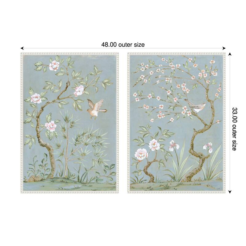 Amanti Art Spring Mural No 1. & No. 2 - 2 Piece by Julia Purinton Framed Canvas Wall Art - White