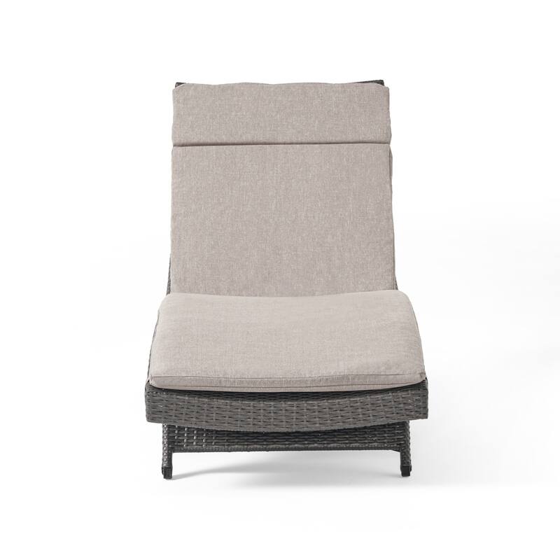Salem Outdoor Wicker Adjustable Chaise Lounge with Cushion by Christopher Knight Home