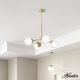 preview thumbnail 1 of 7, Hunter Hepburn Chandelier - Dining Room, Entry - Retro/Minimalistic, Sputnik 4 Light - Modern Brass