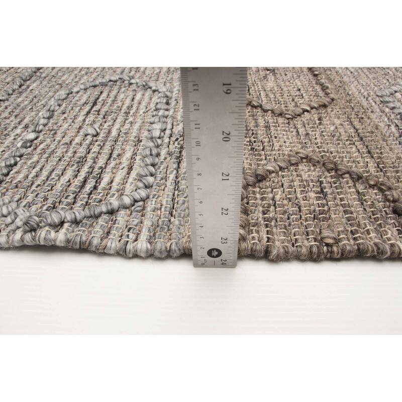 ECARPETGALLERY Braid weave Sienna Grey Wool Rug - 5'0 x 7'9