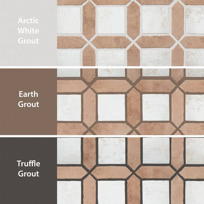 Merola Tile Picket Arenta Cotto with White Square 14-5/8" x 22-1/2" Porcelain Floor and Wall Tile