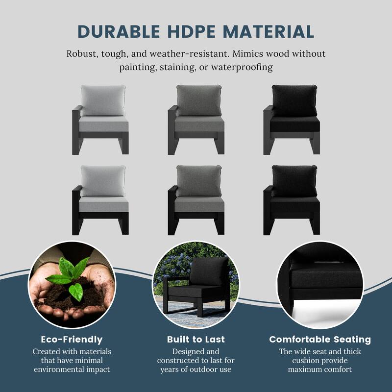 Endless Patio 6-Piece Deep Seating Set with Ottoman with Black Frame