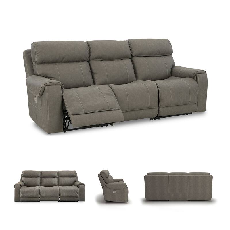 Signature Design by Ashley Starbot Gray 3-Piece Power Reclining Sofa - 101"W x 42"D x 42"H