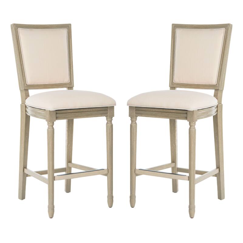 SAFAVIEH Rusmira-30 Inch Rectangular Bar Stool (Set of 2) - 23.5" x 19.3" x 47.3" - 19Wx24Dx47H