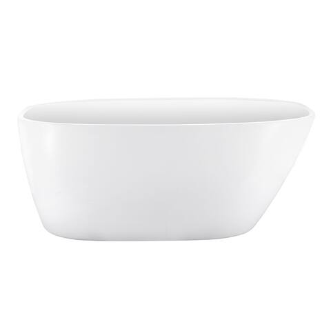 59" 100% Acrylic Freestanding BathtubContemporary Soaking Tubwhite Bathtub