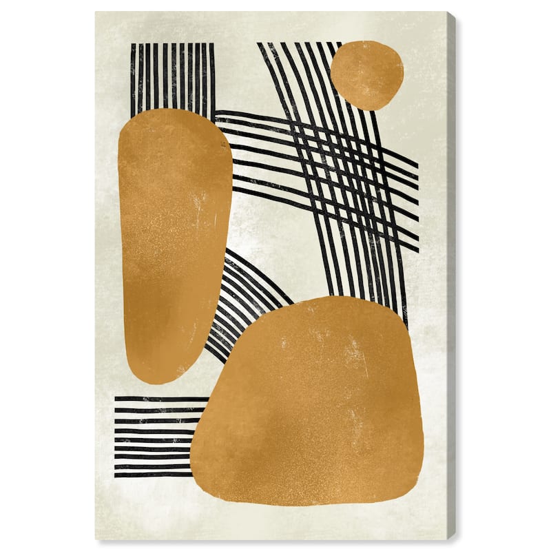 Wynwood Studio Canvas Abstract Three Rocks Yellow and Dark Yellow Modern & Contemporary Wall Art Canvas Print