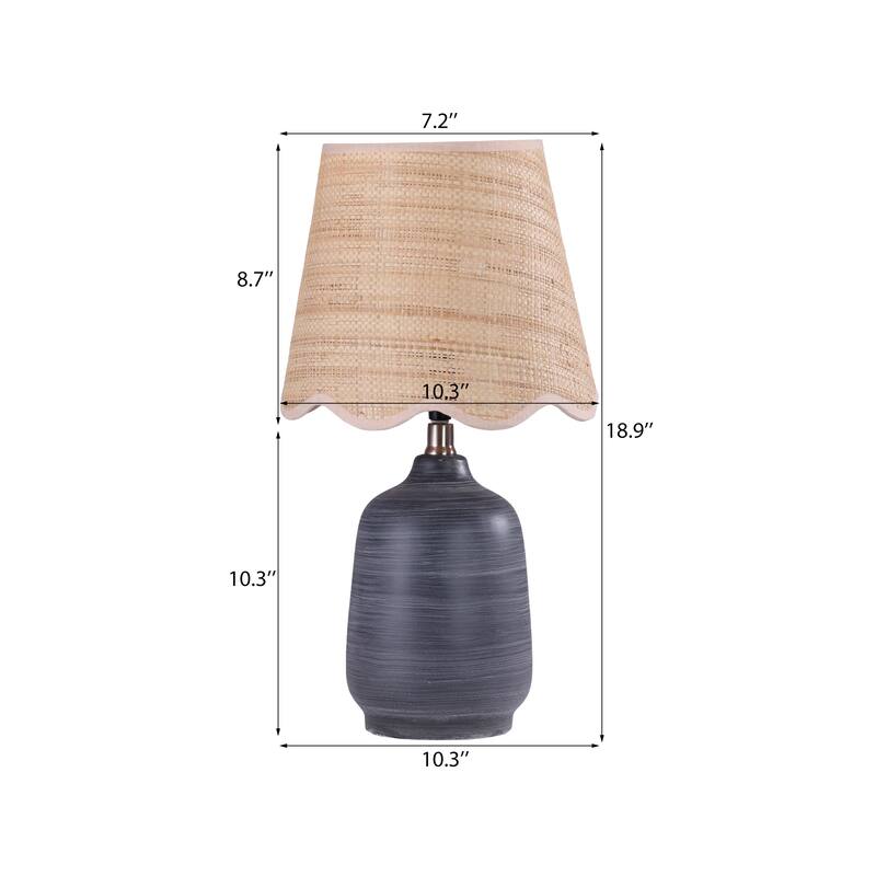 Traditional Ceramic Woven Table Lamp for Living Room