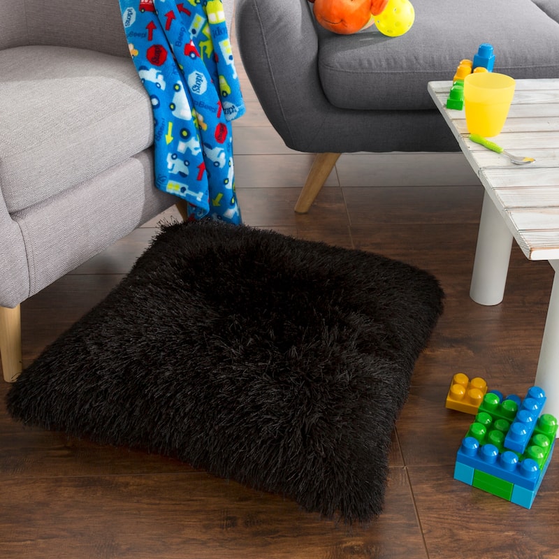 Oversized Floor or Throw Pillow Square Shag FauxFur by Windsor Home