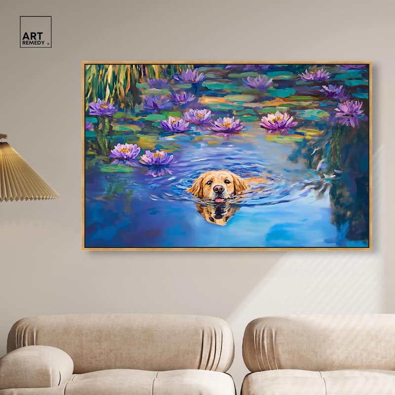 Watery Wag I Canvas by Art Remedy